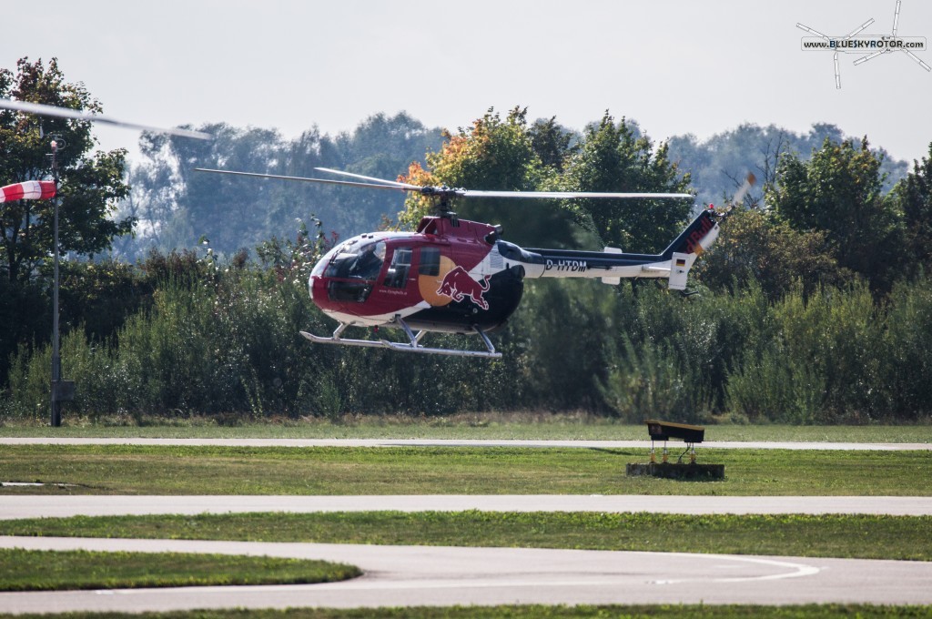 BO105 RedBull taking off