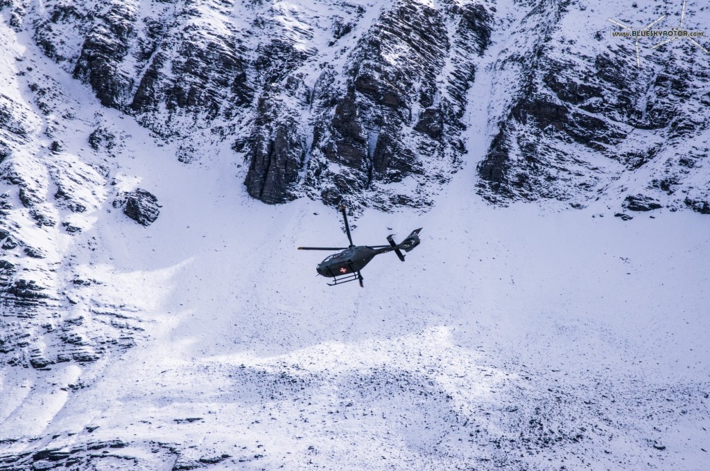 EC635 on transport and surveillance mission at Axalp Fliegerschiessen 2012