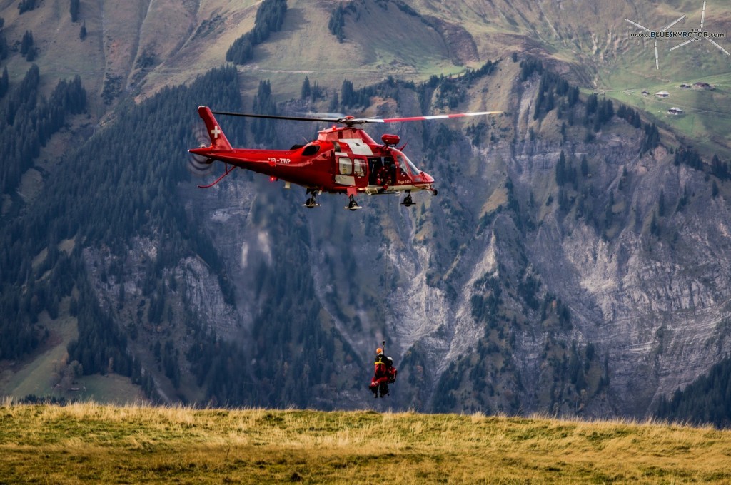 A109 SP of Swiss REGA on rescue duty at Axalp 2012