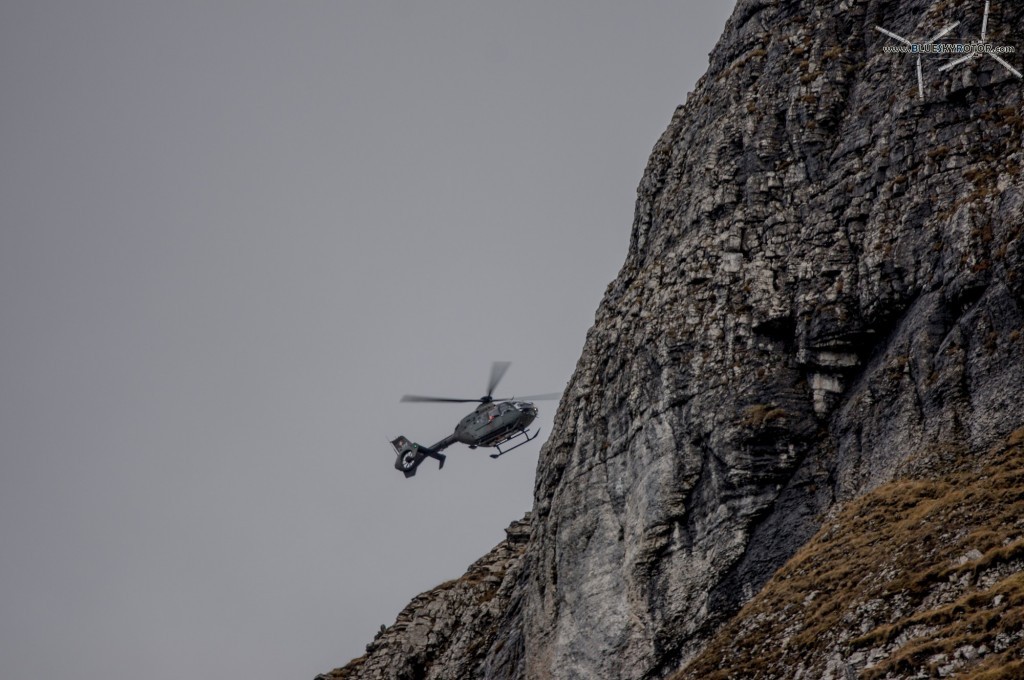 EC635 on transport and surveillance mission at Axalp Fliegerschiessen 2012