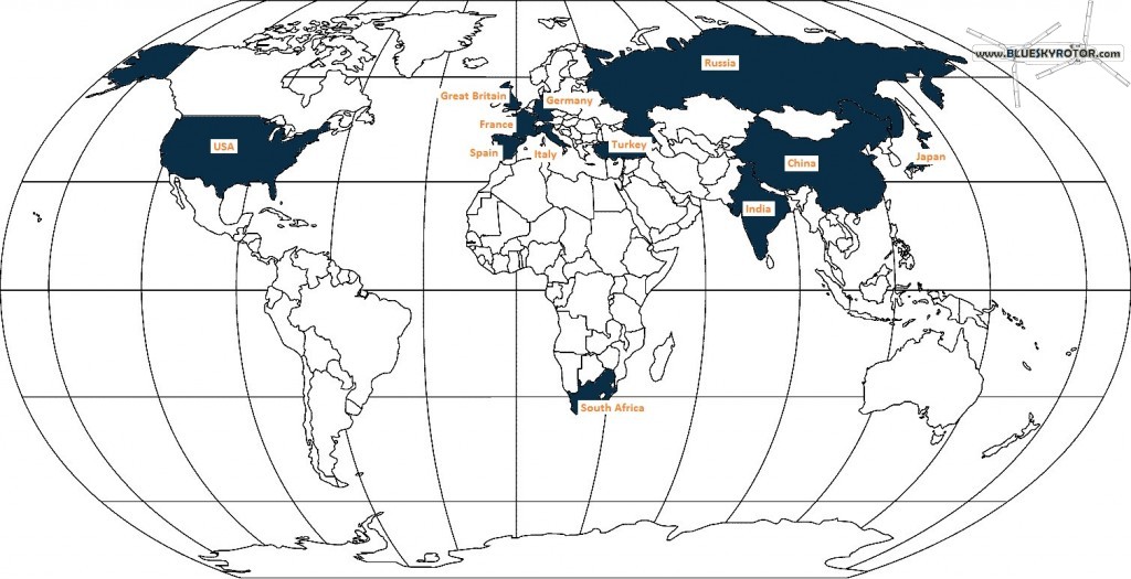 World Attack helicopters - Countries