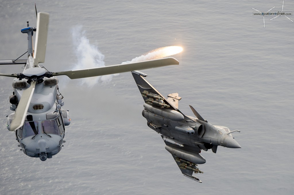 NH90 and Rafale, releasing flare