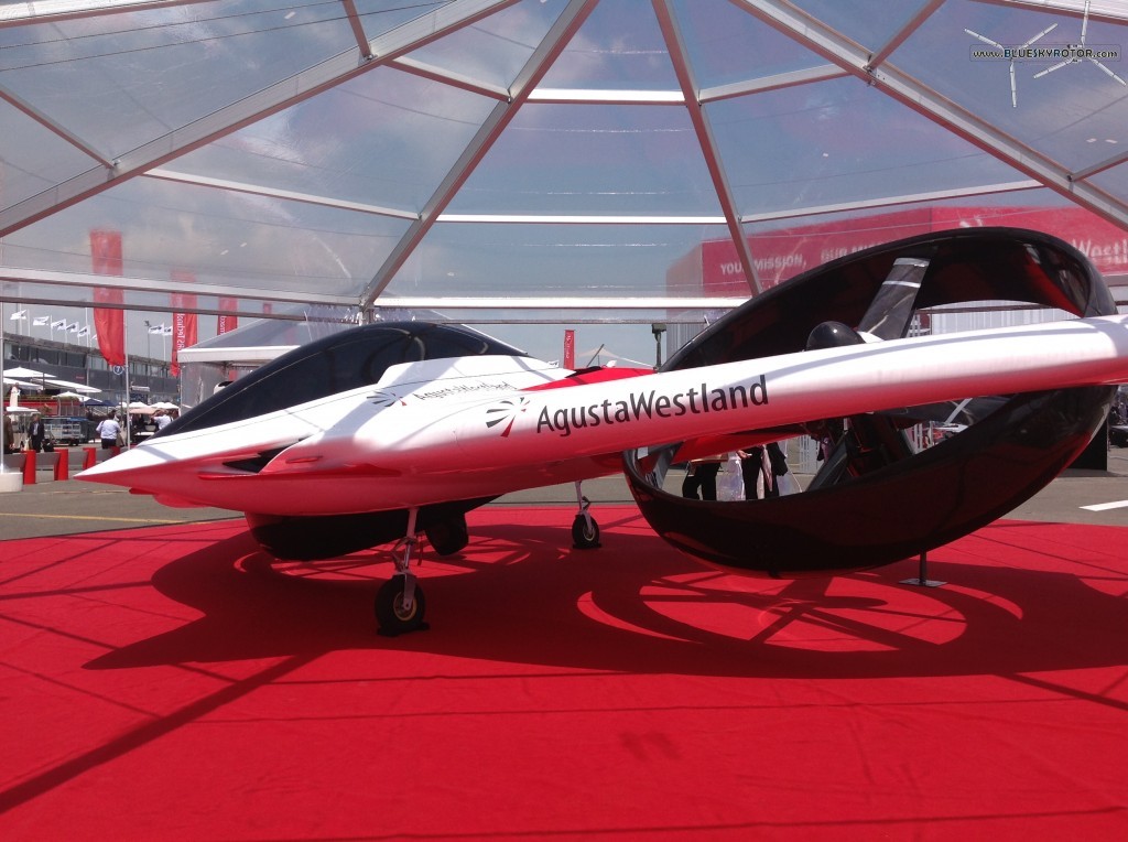 Side view of the AgustaWestland's Project Zero under dome at Paris Air Show 2013