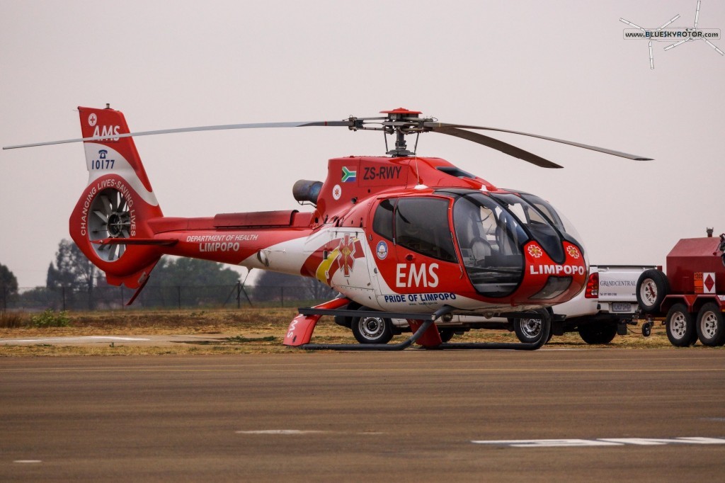 EC130 mercy helicopter at FAGC airport, Gauteng province, South Africa