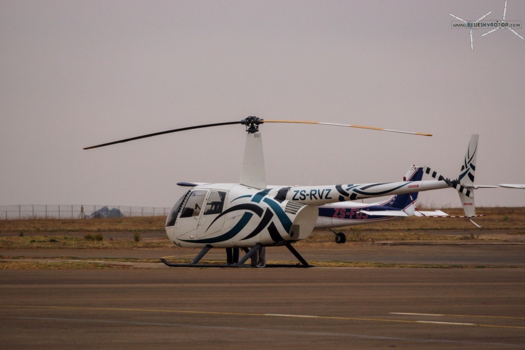 Bell 407 and R44 at FAGC airport, Gauteng province, South Africa