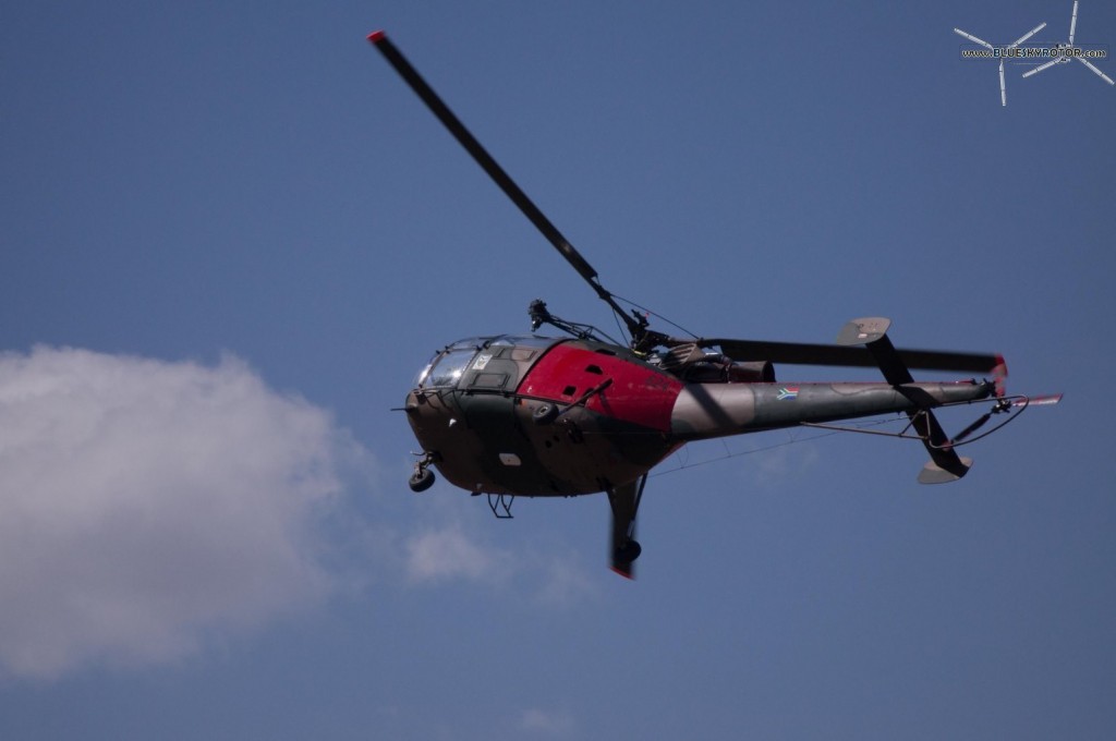 Red Alouette III passing by