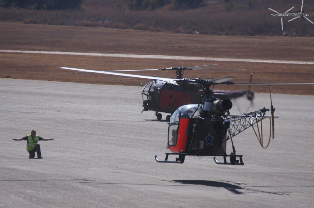 Alouette II landing on parking