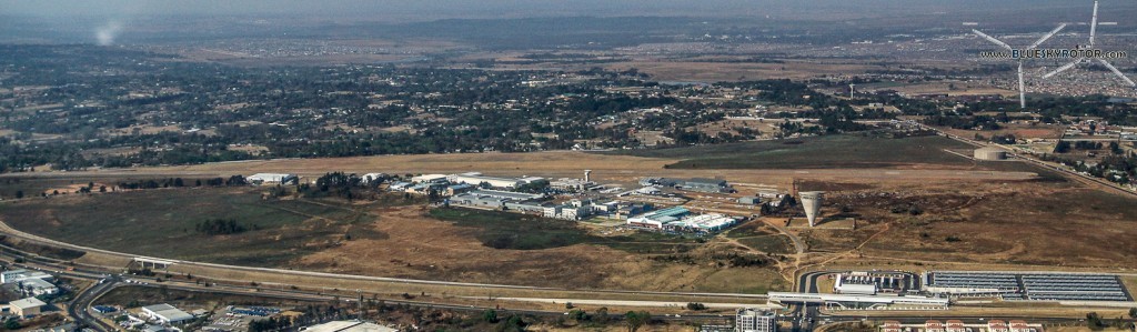 FAGC airport, downwind on the left hand circuit for runway 35