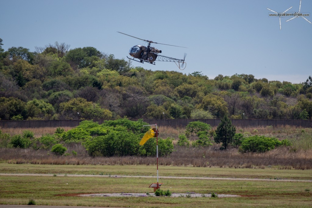 Alouette II on training flight backwards