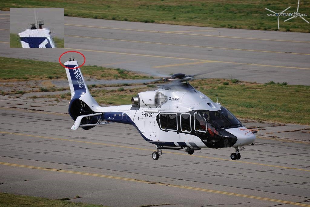 H160, sensor on the top of the tail fin