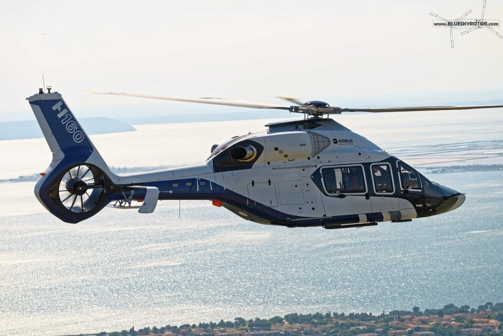 H160 PT1 in forward flight, copyright T. Rostang for Airbus Helicopters, 2015