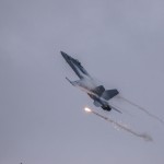 F/A-18C flight display launching flare
