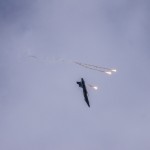 F/A-18C flight display launching flares